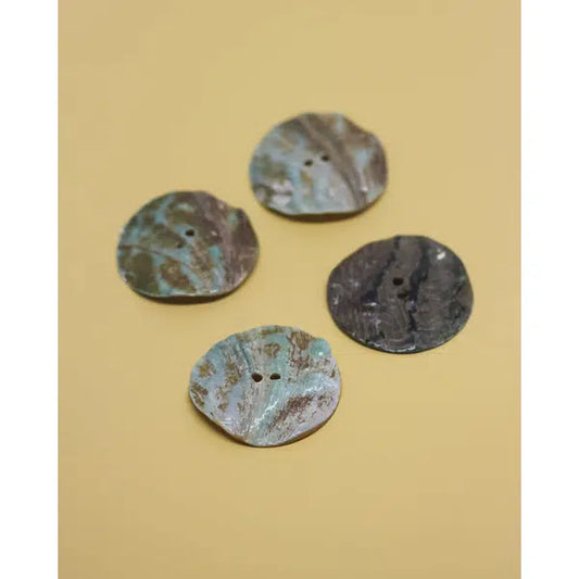 Vintage Button - Ripple Mother of Pearl 32mm