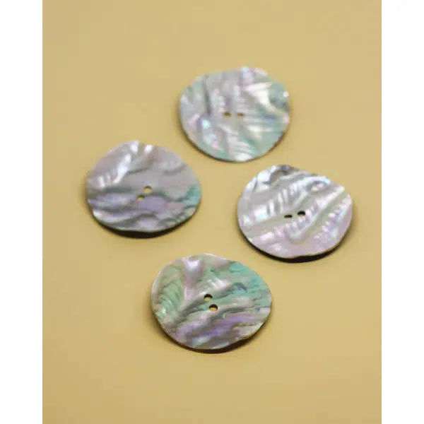 Vintage Button - Ripple Mother of Pearl 32mm