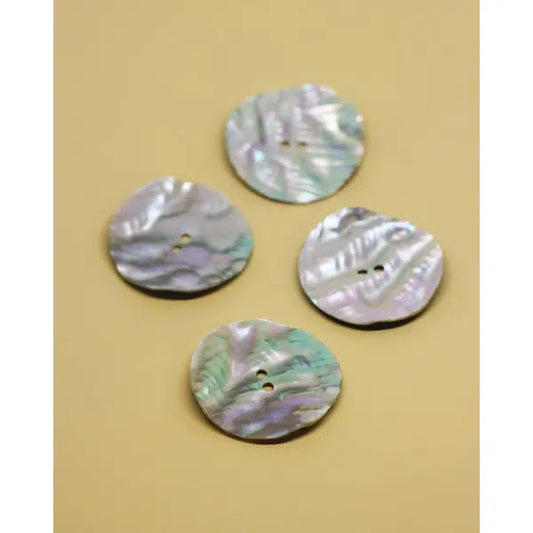 Vintage Button - Ripple Mother of Pearl 32mm