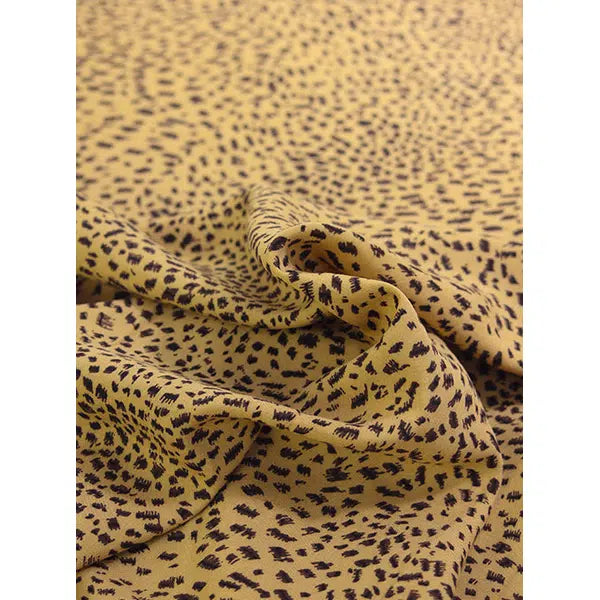 Viscose Challis Fabric - Cheetah Sketch