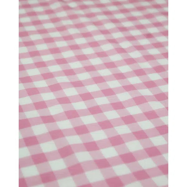 Viscose Challis Fabric - Pink Gingham