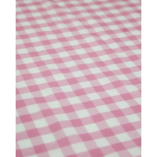 Viscose Challis Fabric - Pink Gingham