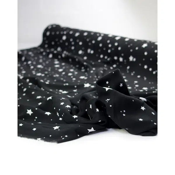 Viscose Challis Fabric - Stars