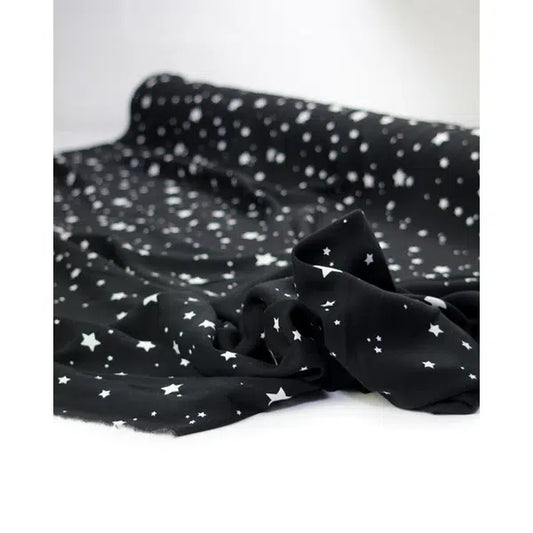 Viscose Challis Fabric - Stars