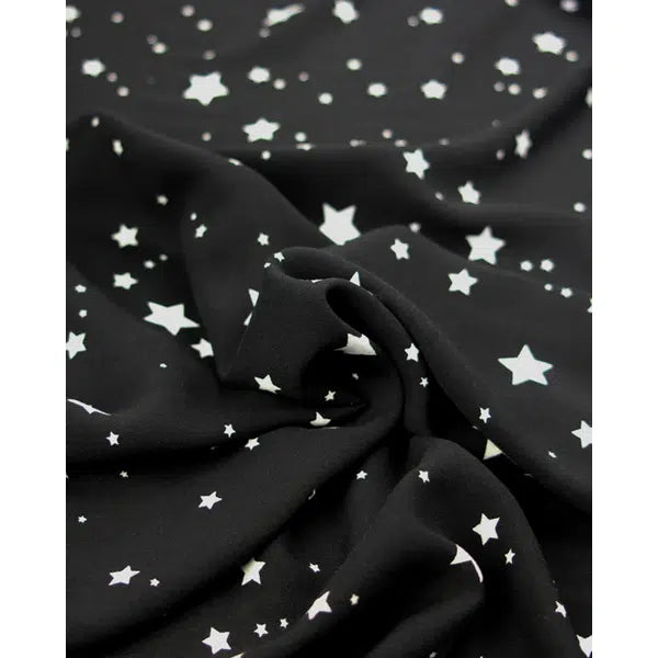 Viscose Challis Fabric - Stars