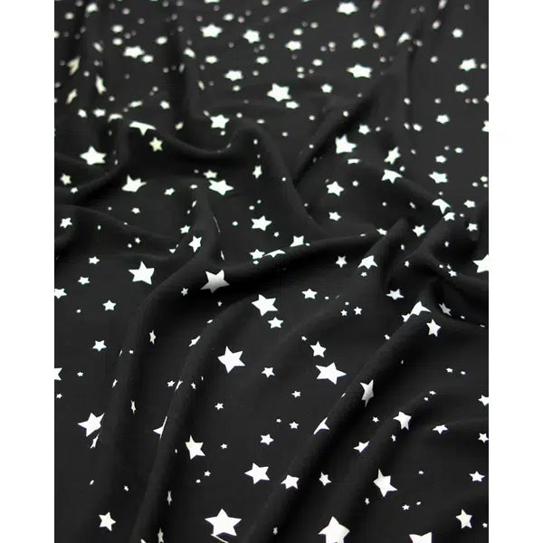 Viscose Challis Fabric - Stars