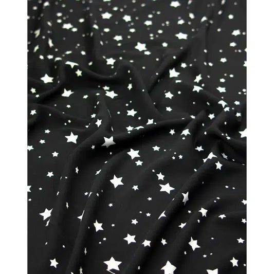 Viscose Challis Fabric - Stars