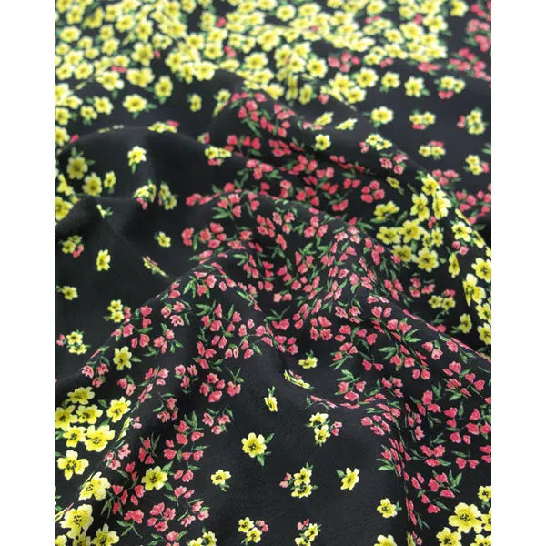 Viscose Crepe Fabric - Buttercup Meadow