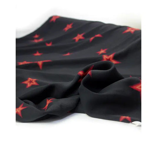 Viscose Crepe Fabric - Sunburst Star