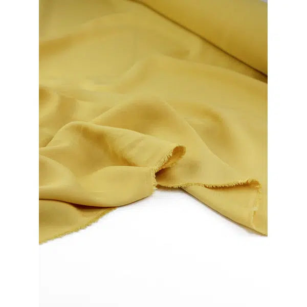 Viscose & Linen Fabric - Custard – view 3 | Truro Fabrics