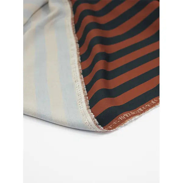 100% Viscose Twill Fabric - Cadence Stripe - Cinnamon – view 3 – Truro Fabrics