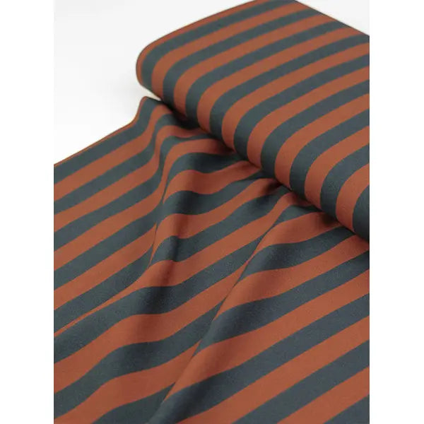 100% Viscose Twill Fabric - Cadence Stripe - Cinnamon – Truro Fabrics
