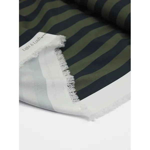 100% Viscose Twill Fabric - Cadence Stripe - Juniper – view 2 – Truro Fabrics