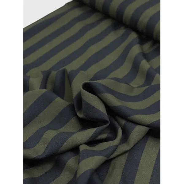 100% Viscose Twill Fabric - Cadence Stripe - Juniper – view 3 – Truro Fabrics