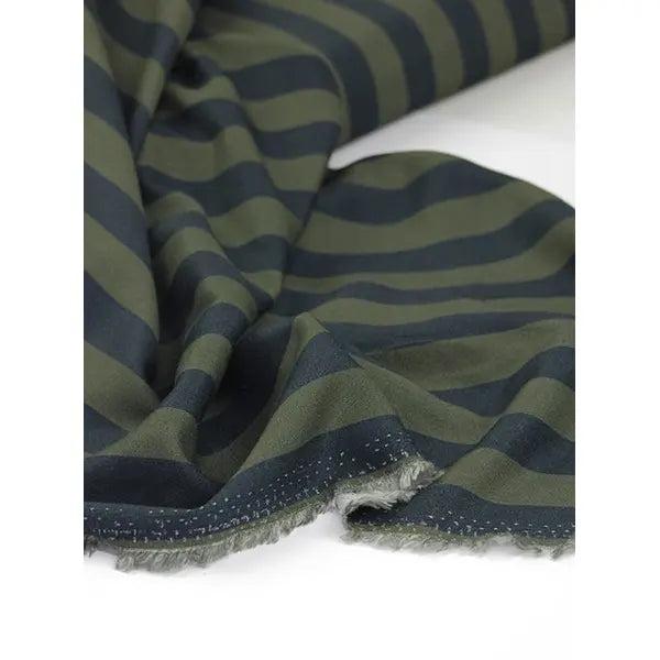 100% Viscose Twill Fabric - Cadence Stripe - Juniper – view 4 – Truro Fabrics
