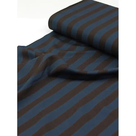 100% Viscose Twill Fabric - Cadence Stripe - Molasses – Truro Fabrics