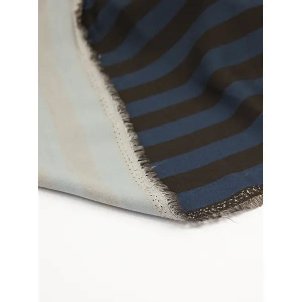 100% Viscose Twill Fabric - Cadence Stripe - Molasses – view 4 – Truro Fabrics