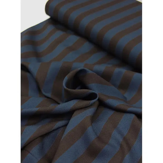100% Viscose Twill Fabric - Cadence Stripe - Molasses – view 2 – Truro Fabrics