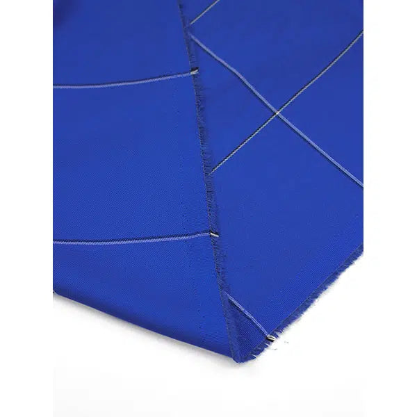 Viscose Twill Fabric - Grosvenor Grid Royal