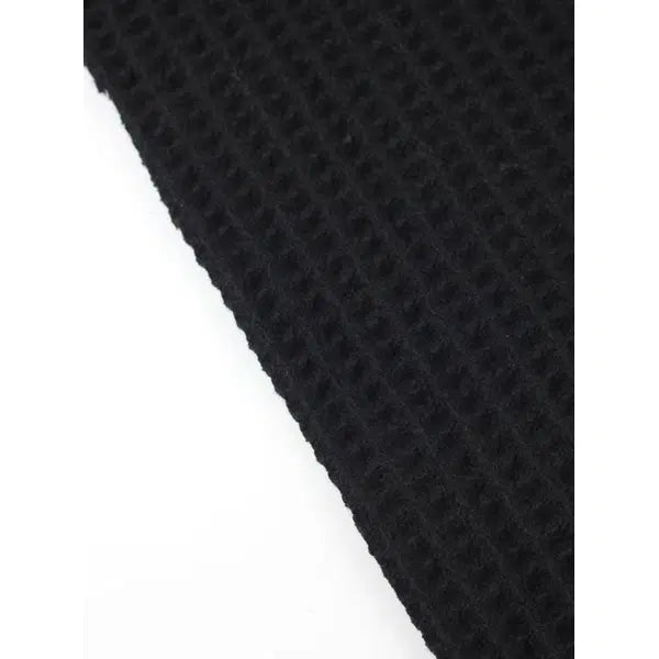 Waffle Wool Coating Fabric - Black