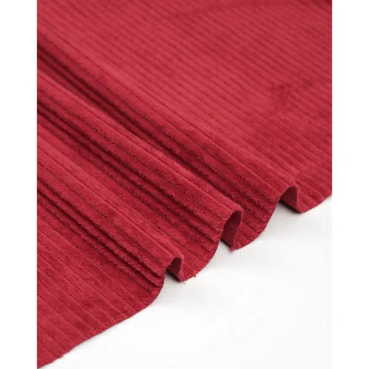 Washed Jumbo Corduroy Fabric - Carmine
