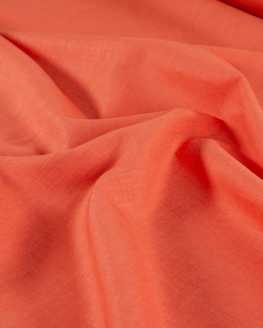 Washed Linen Fabric - Carrot