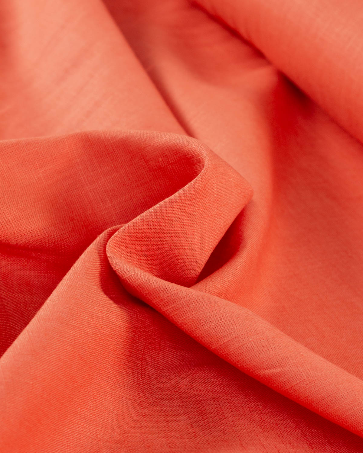 Washed Linen Fabric - Carrot