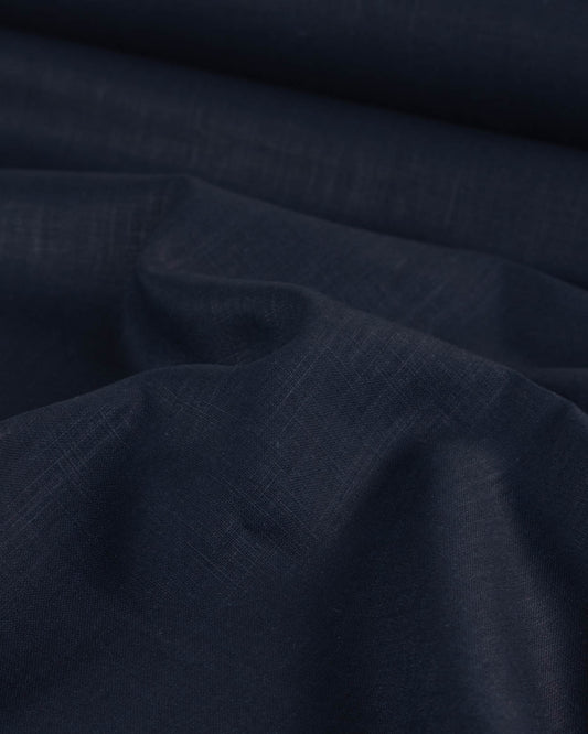 Washed Linen Fabric - Navy