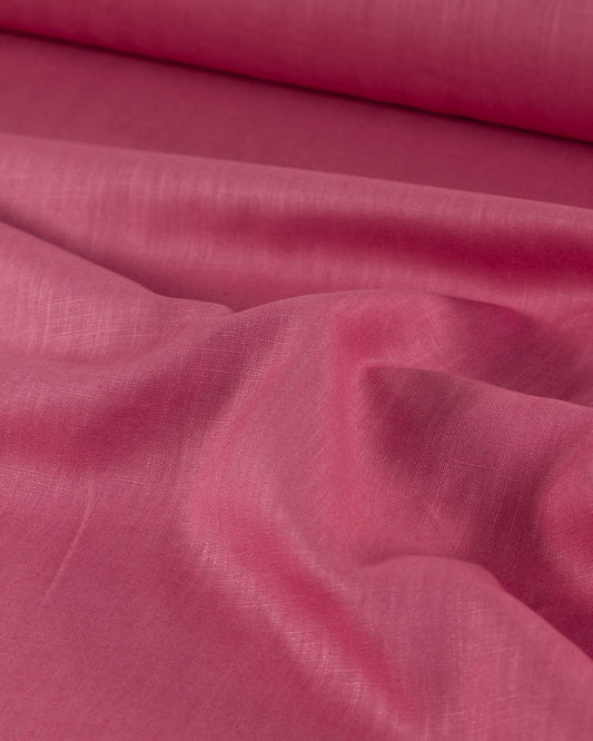 Washed Linen Fabric - Raspberry