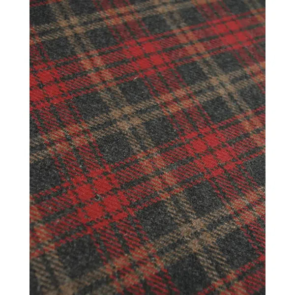 Wool Blend Coating Fabric - Red & Grey Check