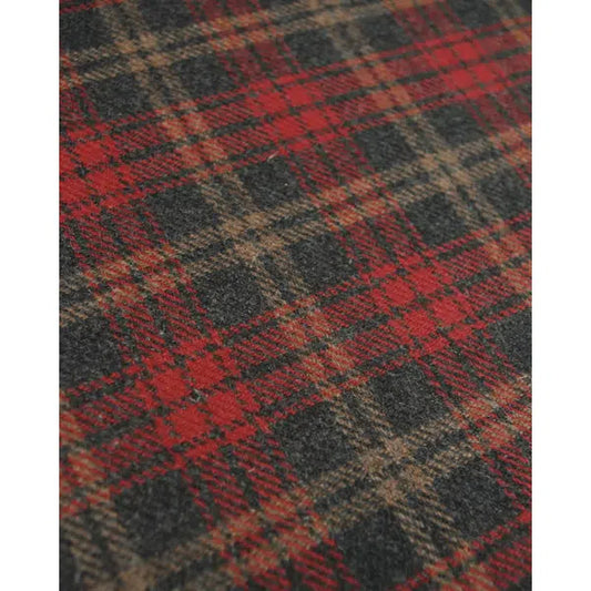 Wool Blend Coating Fabric - Red & Grey Check