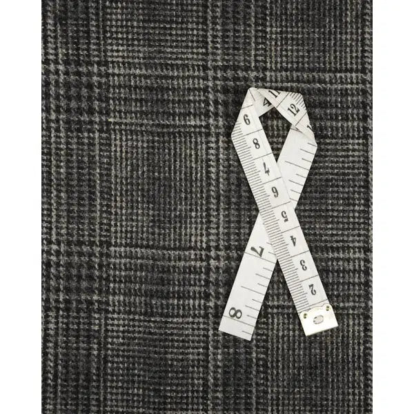 Wool Blend Fabric - Glen Plaid Charcoal
