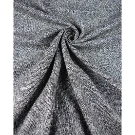 Wool Blend Suiting Fabric - Black & White Weave