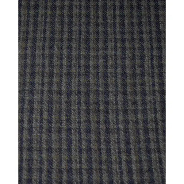 Wool Blend Suiting Fabric - Navy & Grey Check