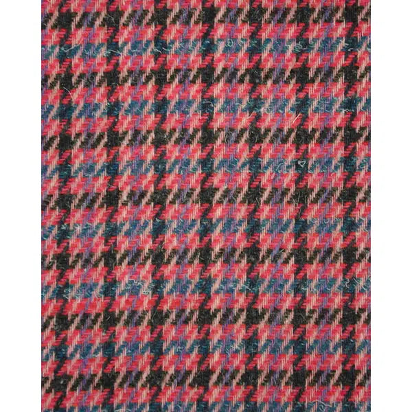 Wool Blend Tweed Fabric - Hot Pink Check