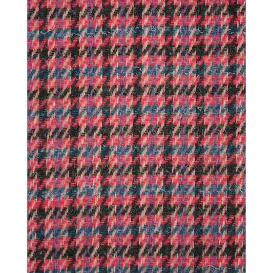Wool Blend Tweed Fabric - Hot Pink Check
