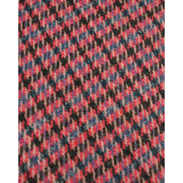 Wool Blend Tweed Fabric - Hot Pink Check
