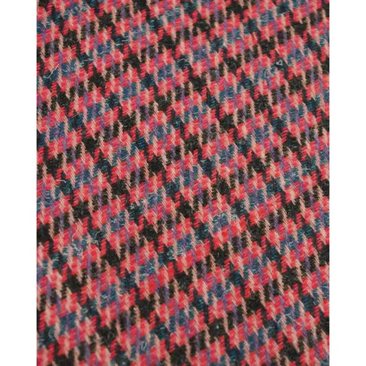 Wool Blend Tweed Fabric - Hot Pink Check