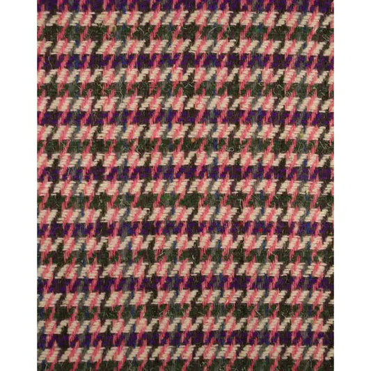 Wool Blend Tweed Fabric - Pink & Purple Check