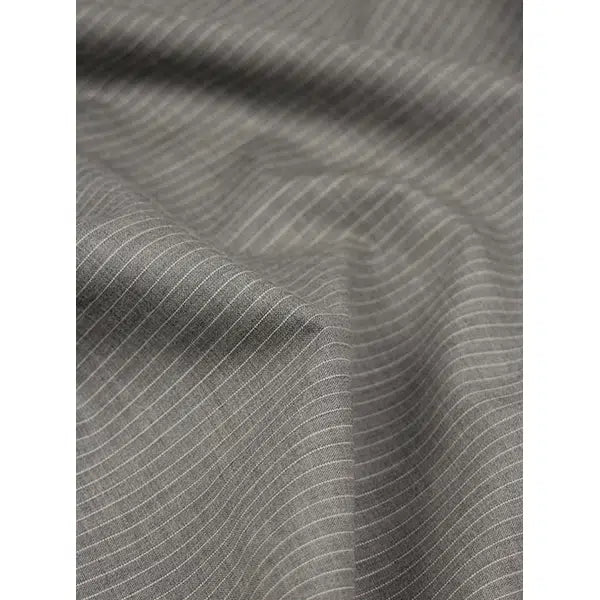 Wool Cashmere Suiting Fabric - Mist Pinstripe