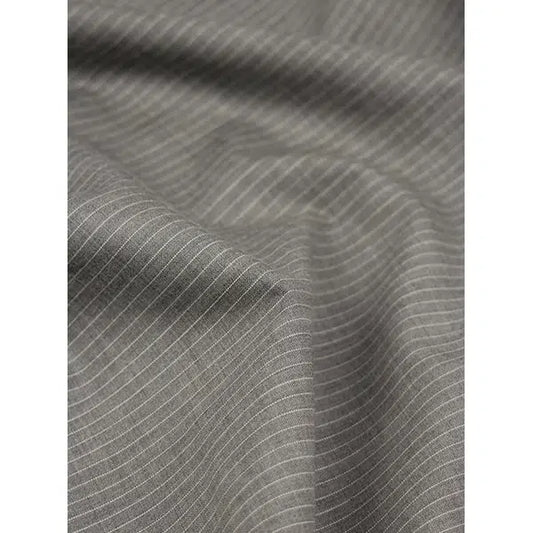 Wool Cashmere Suiting Fabric - Mist Pinstripe