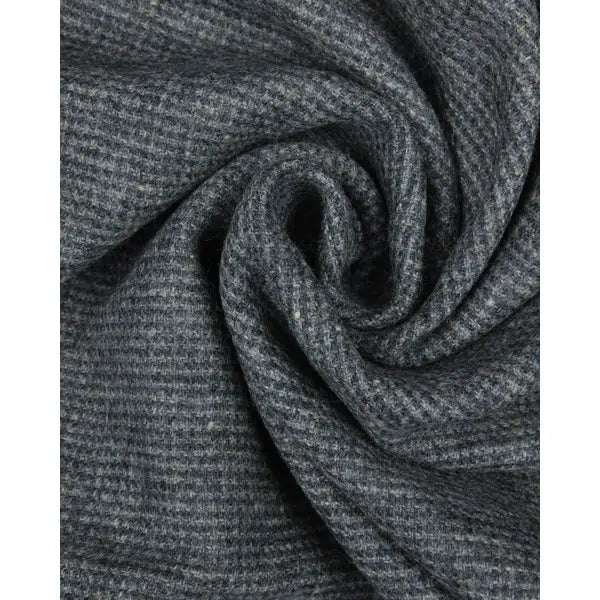 Wool Check Fabric - Blue & Grey