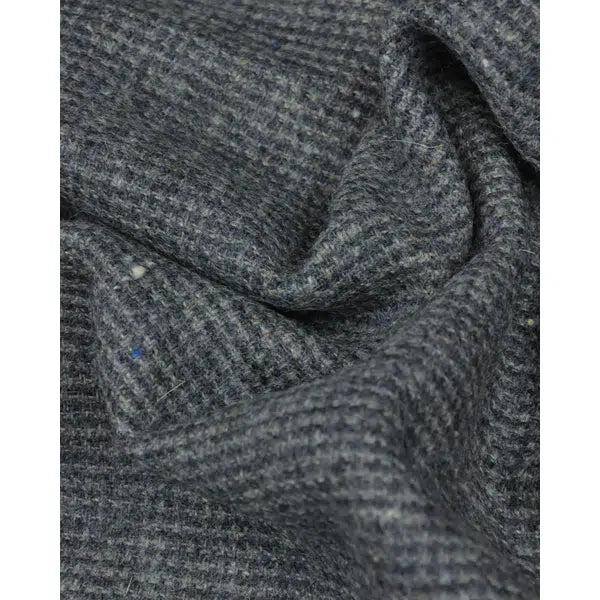 Wool Check Fabric - Blue & Grey