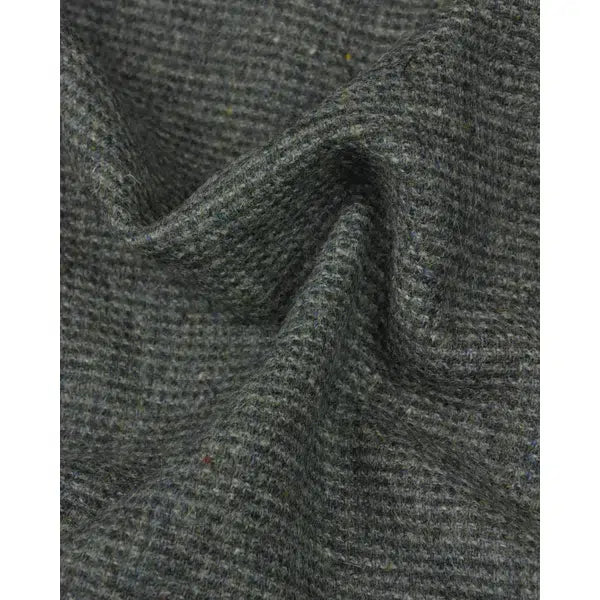 Wool Check Fabric - Green & Grey