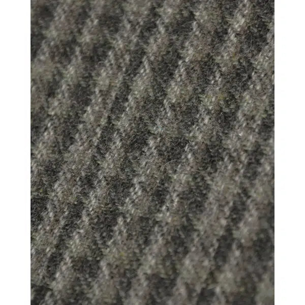 Wool Check Fabric - Slate Grey & Brown