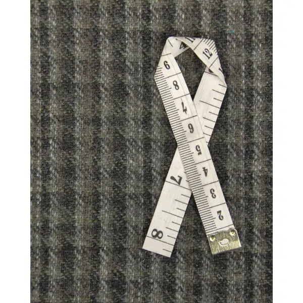 Wool Check Fabric - Slate Grey & Brown
