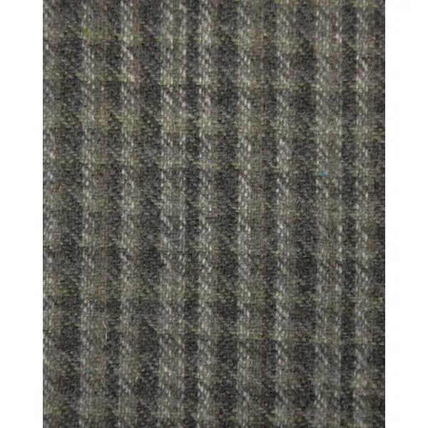 Wool Check Fabric - Slate Grey & Brown