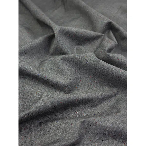Wool Cotton Suiting Fabric - Cinderfall Fleck