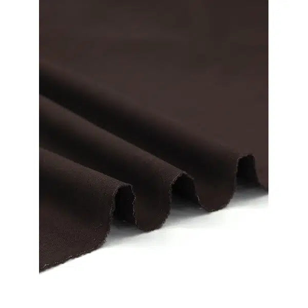 Wool Cotton Twill Fabric - Dark Chocolate