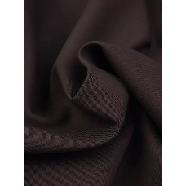 Wool Cotton Twill Fabric - Dark Chocolate